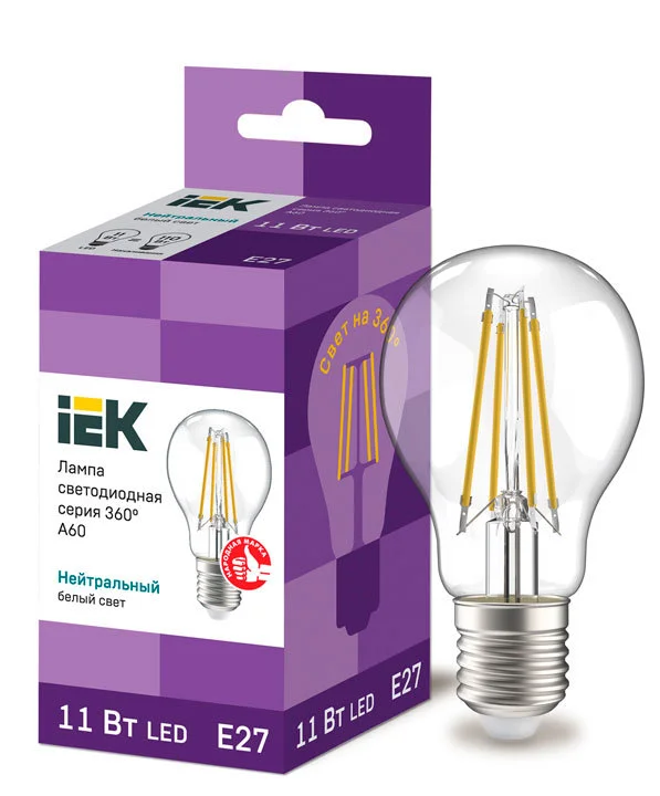 Лампа LED A60 груша 11Вт 230В 4000К E27 IEK