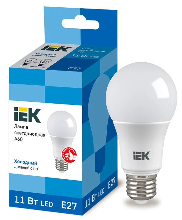 Лампа LED A60 груша 11Вт 230В 6500К E27 IEK