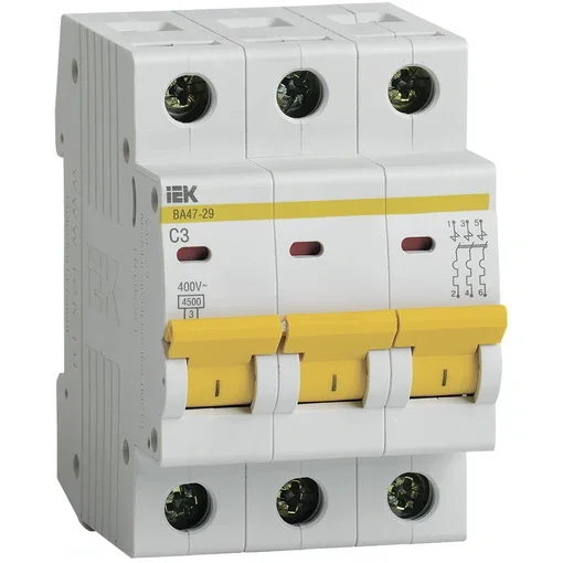 KARAT Автоматический выключатель ВА47-29 3P C 3А 4,5кА IEK