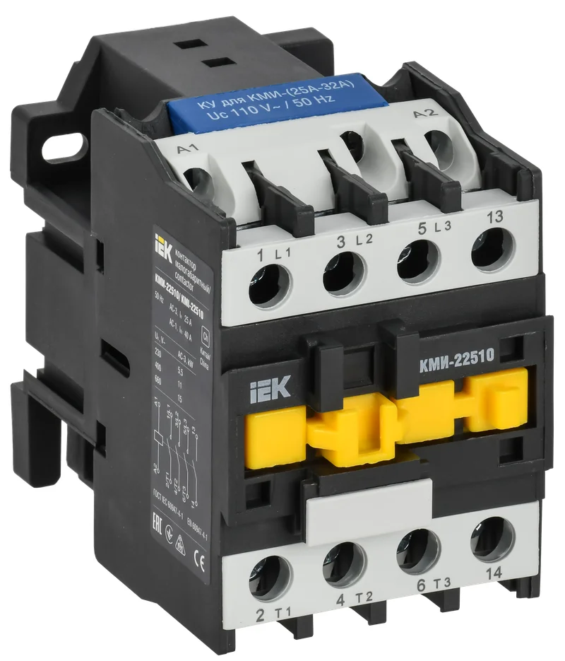 Контактор КМИ-22510 25А 230В/АС3 1NO IEK