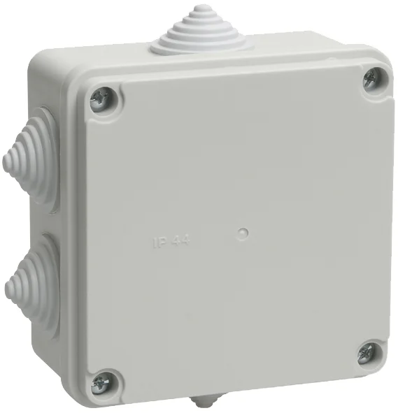 Коробка расп. КМ41233 о/п 100х100х50мм IP44 6 вв. серая IEK