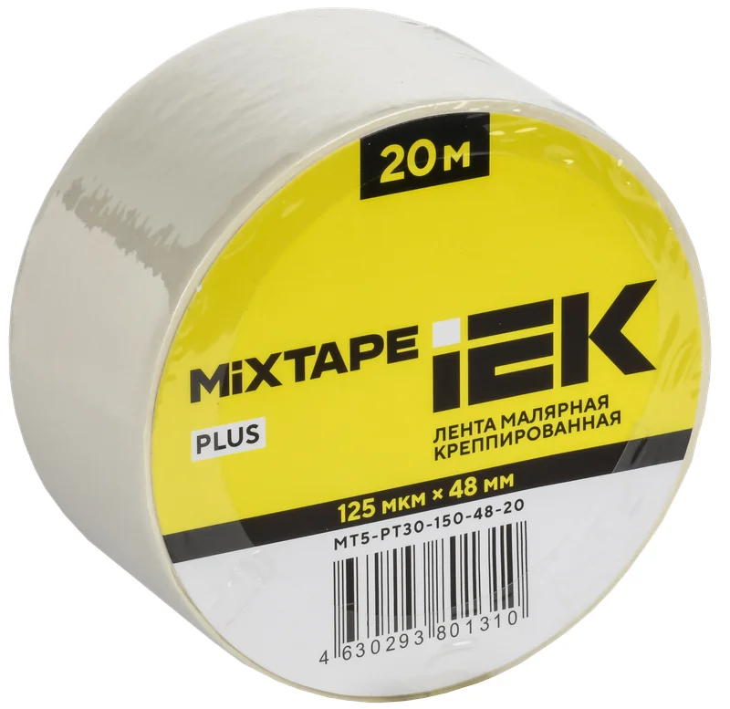MIXTAPE PLUS Лента малярная креппир. 125мкм 48х20м IEK