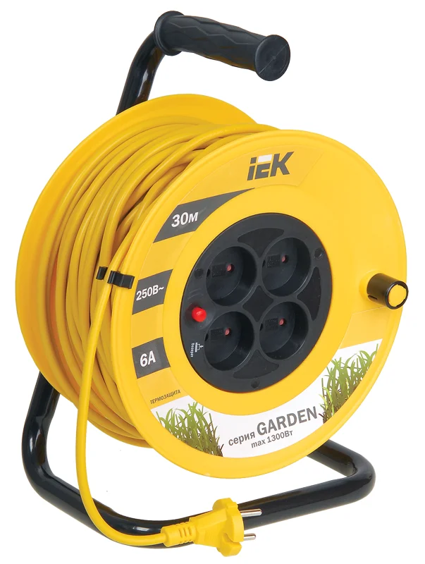 Катушка УК30 с термозащитой 4 места 2Р/30м 2х0,75 мм Garden