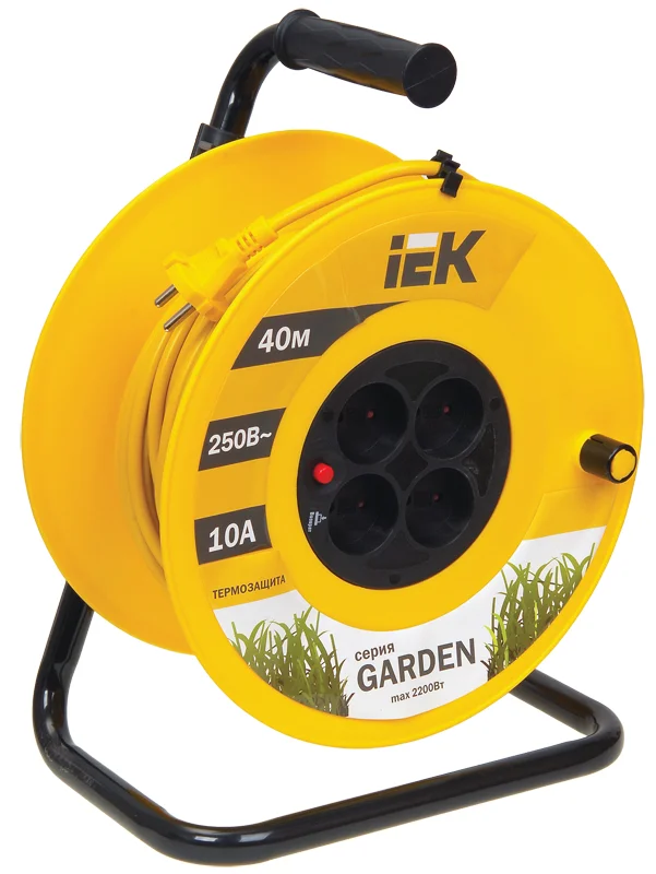 Катушка УК40 с термозащитой 4 места 2Р/40м 2х1,0 мм2 "Garden"