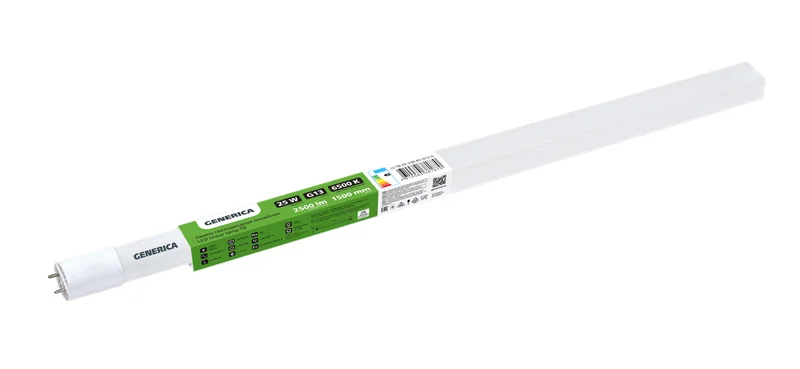 Лампа LED T8 линейная 1500мм 25Вт 230В 6500К G13 GENERICA