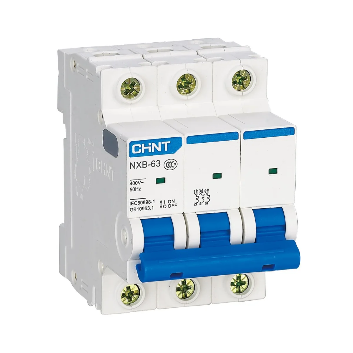 Автоматический выключатель CHINT NXB-63 6кА 3P х-ка D 63А