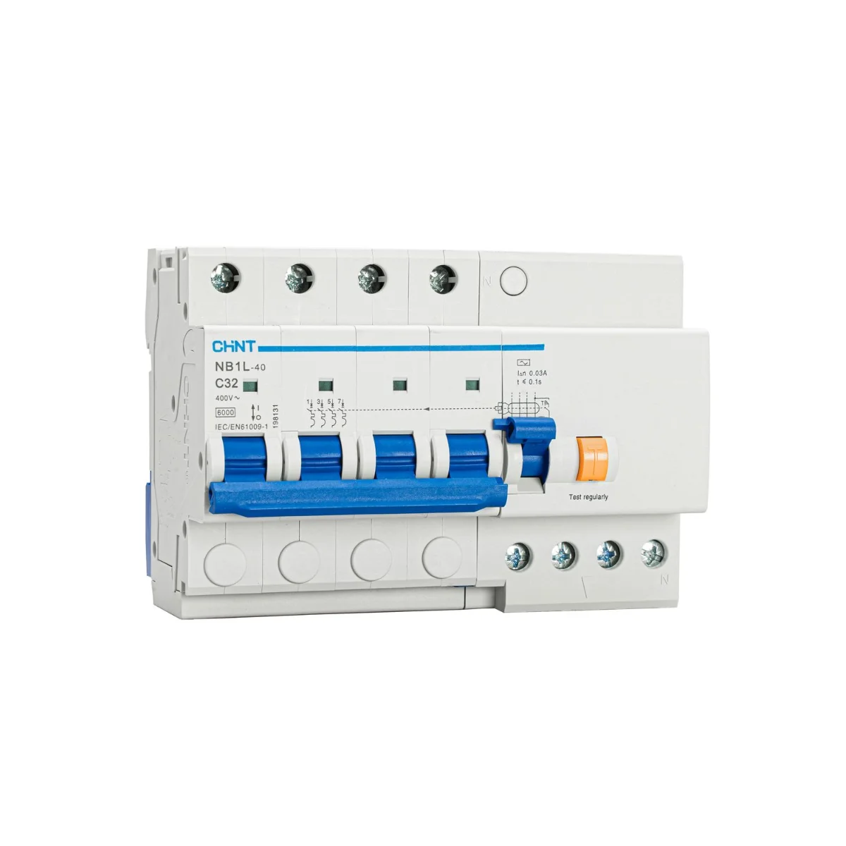 Дифференциальный автомат CHINT NB1L-40 4P C32 30мА AC 6кА