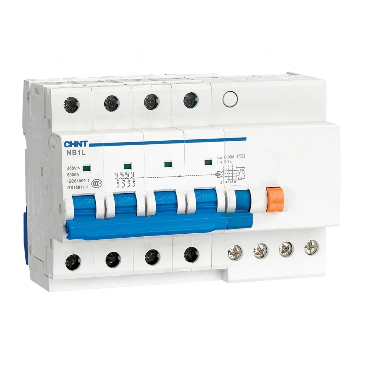 Дифференциальный автомат CHINT NB1L-40 4P C32 100мА AC 6кА