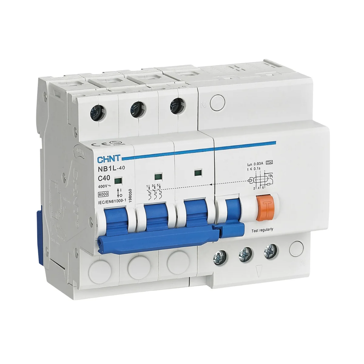 Дифференциальный автомат CHINT NB1L-40 3P C32 300мА AC 6кА