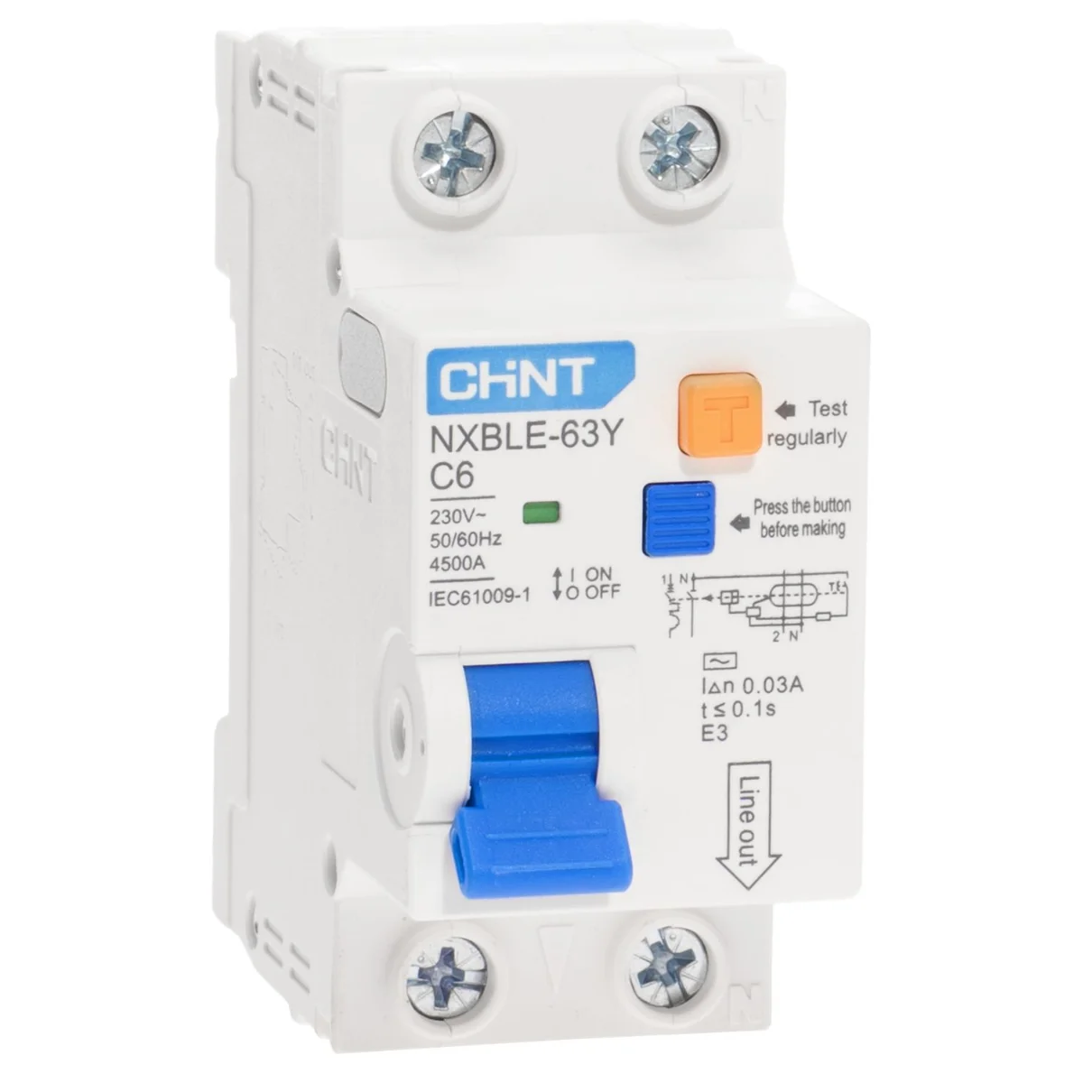 Differensial avtomat CHINT NXBLE-63Y 1P+N C16 30mA 4.5kA