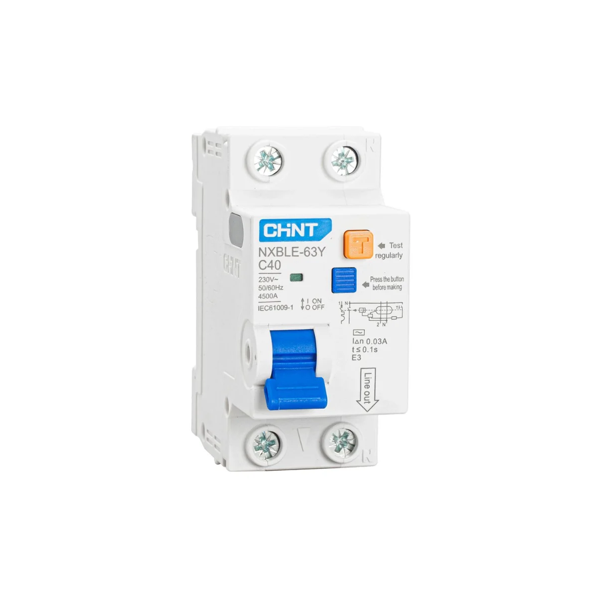Differensial avtomat CHINT NXBLE-63Y 1P+N C40 30mA 4.5kA