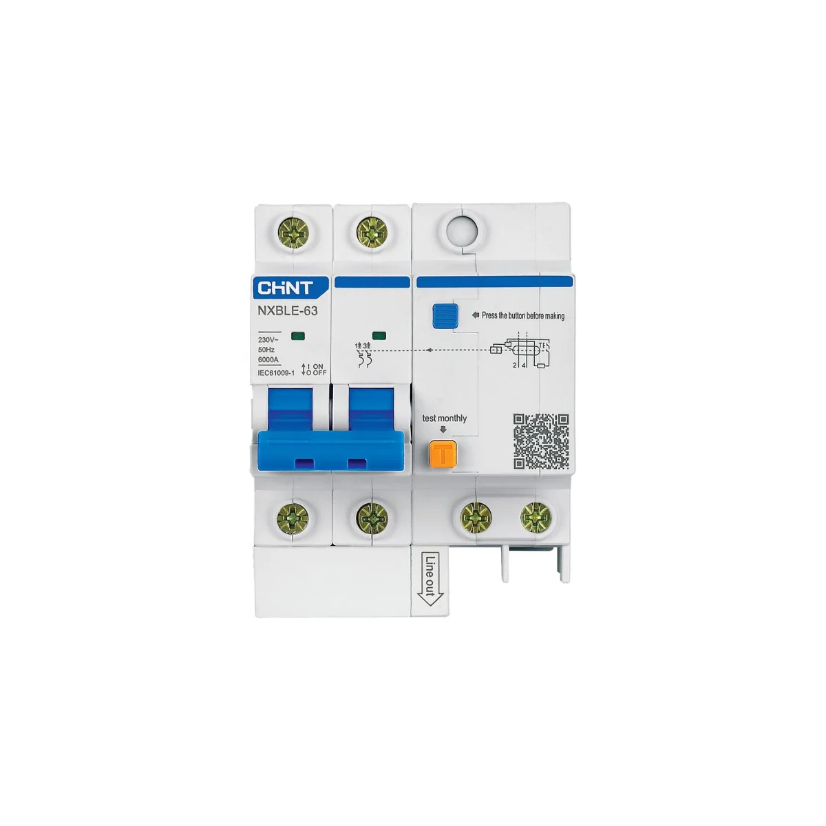Differensial avtomat CHINT NXBLE-63 2P C6 30mA 6kA