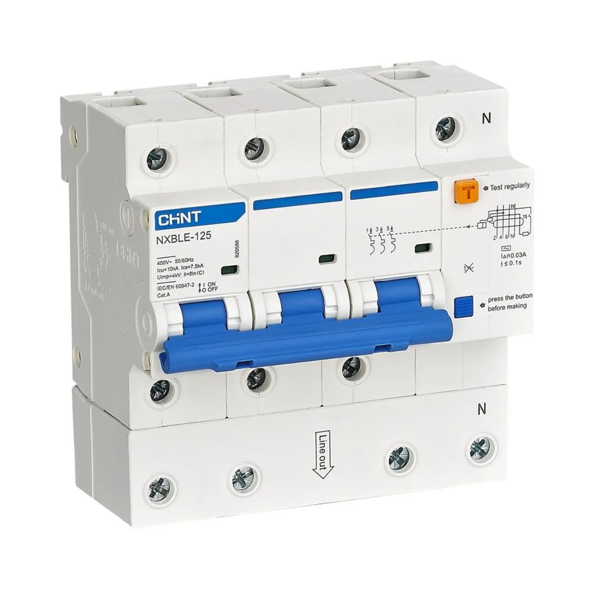 Differensial avtomat CHINT NXBLE-125 4P C80 100mA