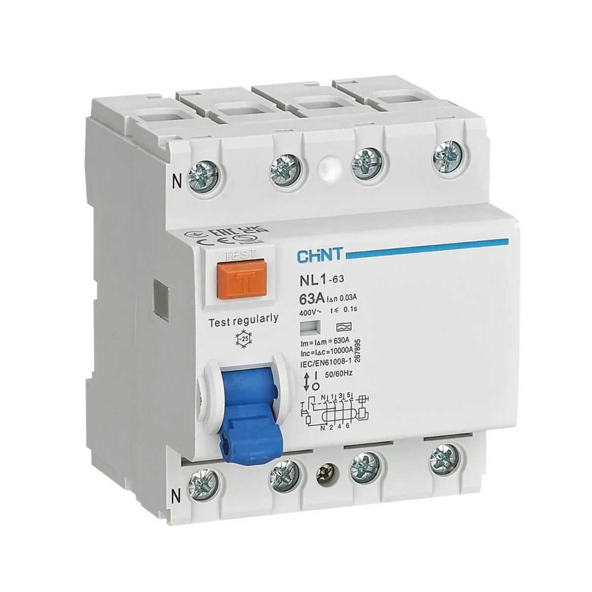 UZO CHINT NL1-100 6kA 4P 100A 300mA type AC