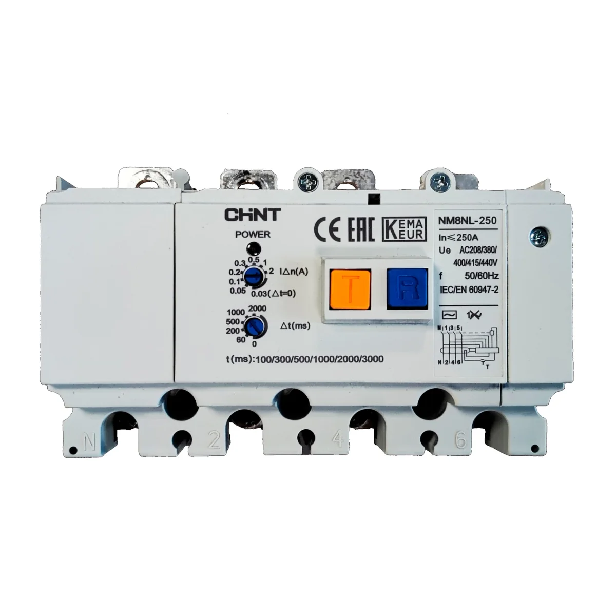UZO CHINT NM8NL-250 4P RCD1+NM8N-250S TM 250 4C 50kA 30mA-1A