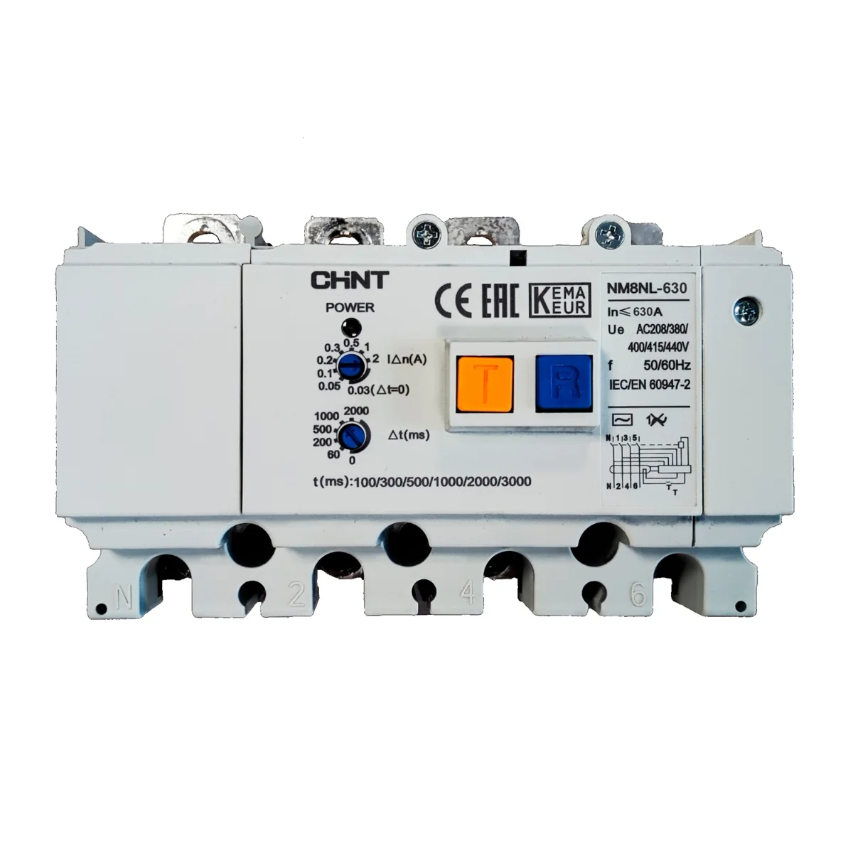 UZO CHINT NM8NL-630 4P RCD1+NM8N-630S TM 500 4C 50kA 30mA-1A