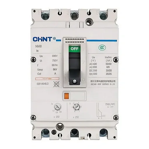 Автоматический выключатель CHINT NM8-125S 3P 125А 50кА(тепловой и электромагнитный)