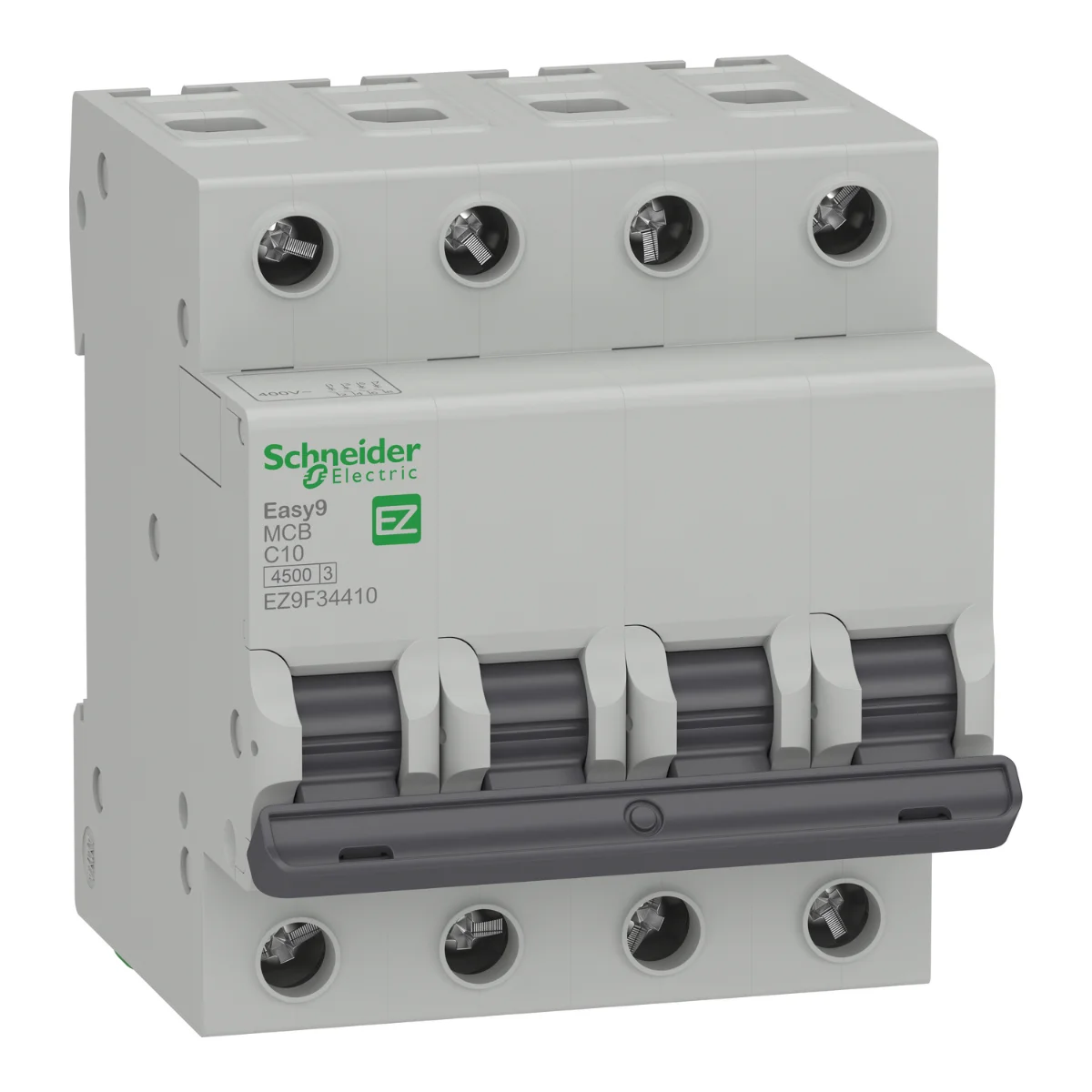 Автоматический выключатель Schneider Electric EASY9 4P 10А С 4,5кА 400В (EZ9F34410)
