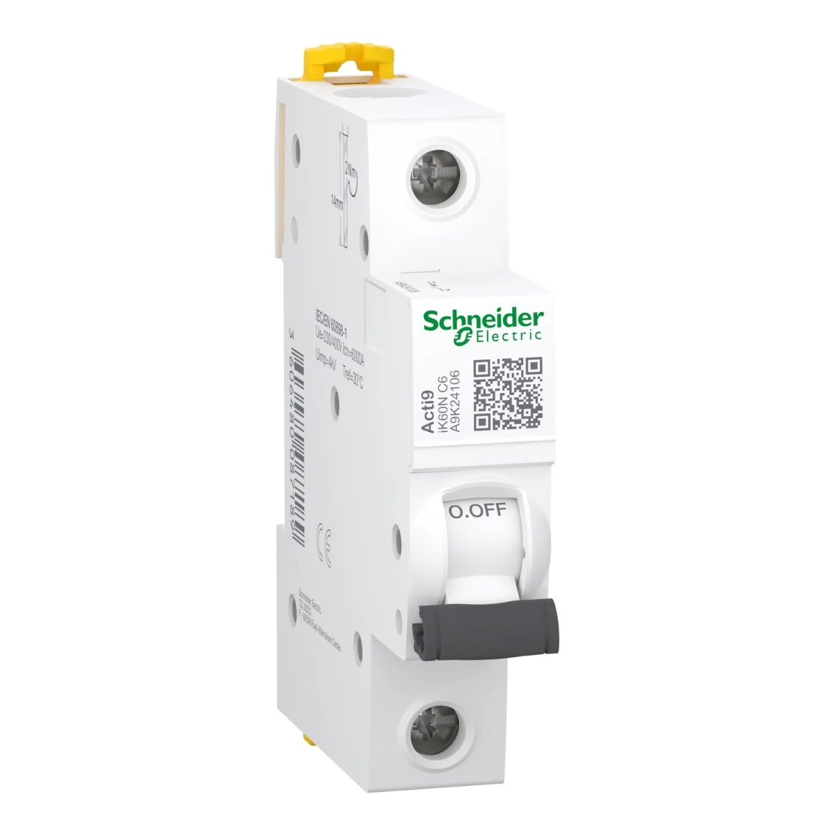 Автоматический выключатель Schneider Electric iK60N 1P 6A C (A9K24106)