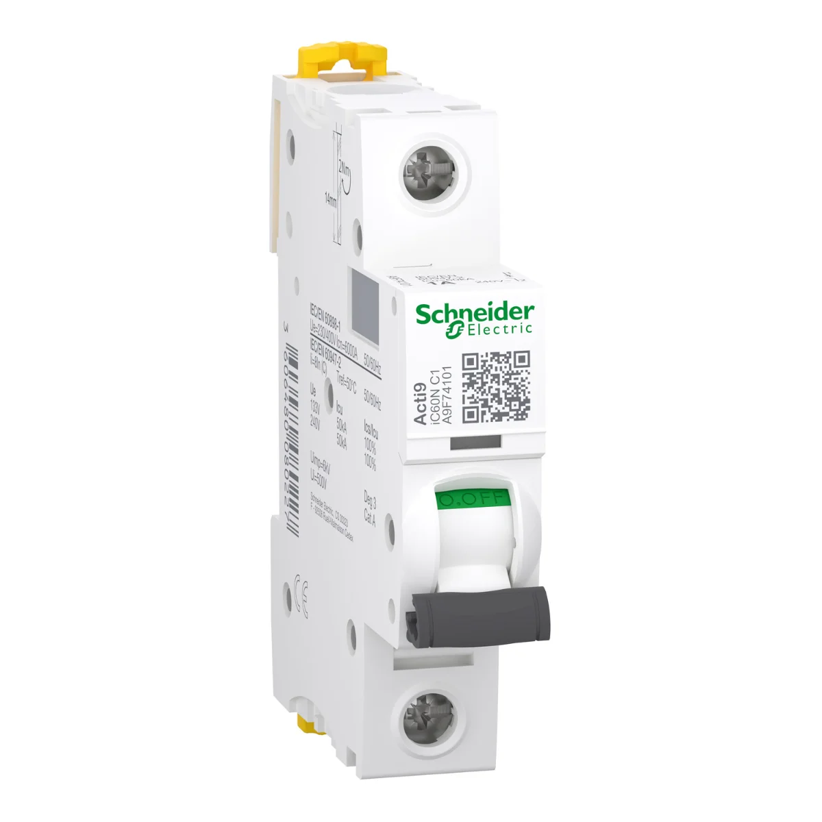 Автоматический выключатель Schneider Electric iC60N 1P 1A C (A9F74101)