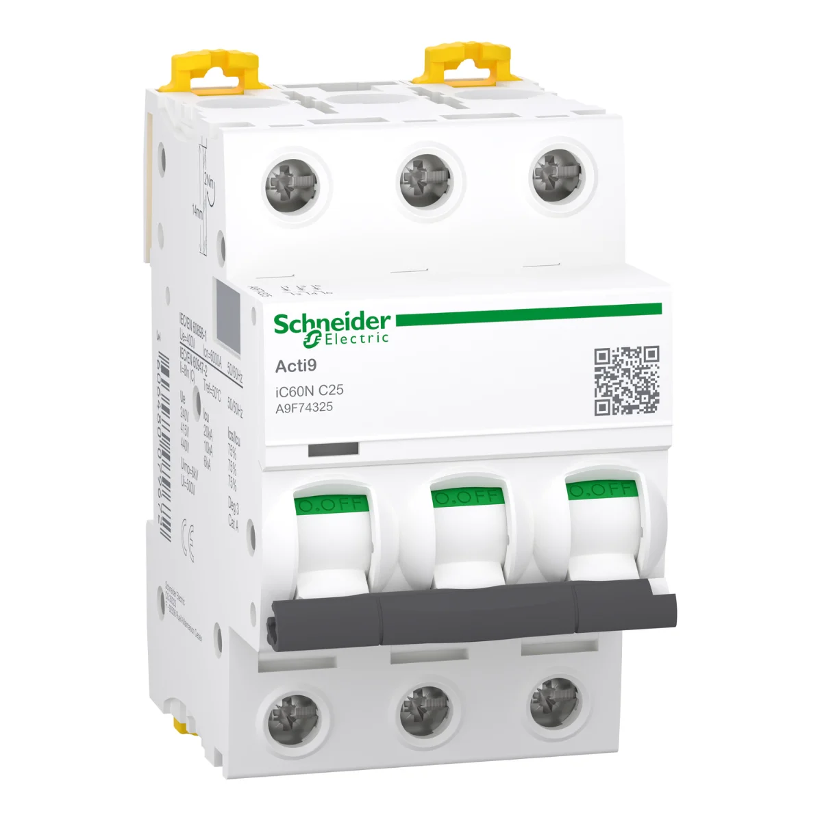 Автоматический выключатель Schneider Electric iC60N 3P 25A C (A9F74325)