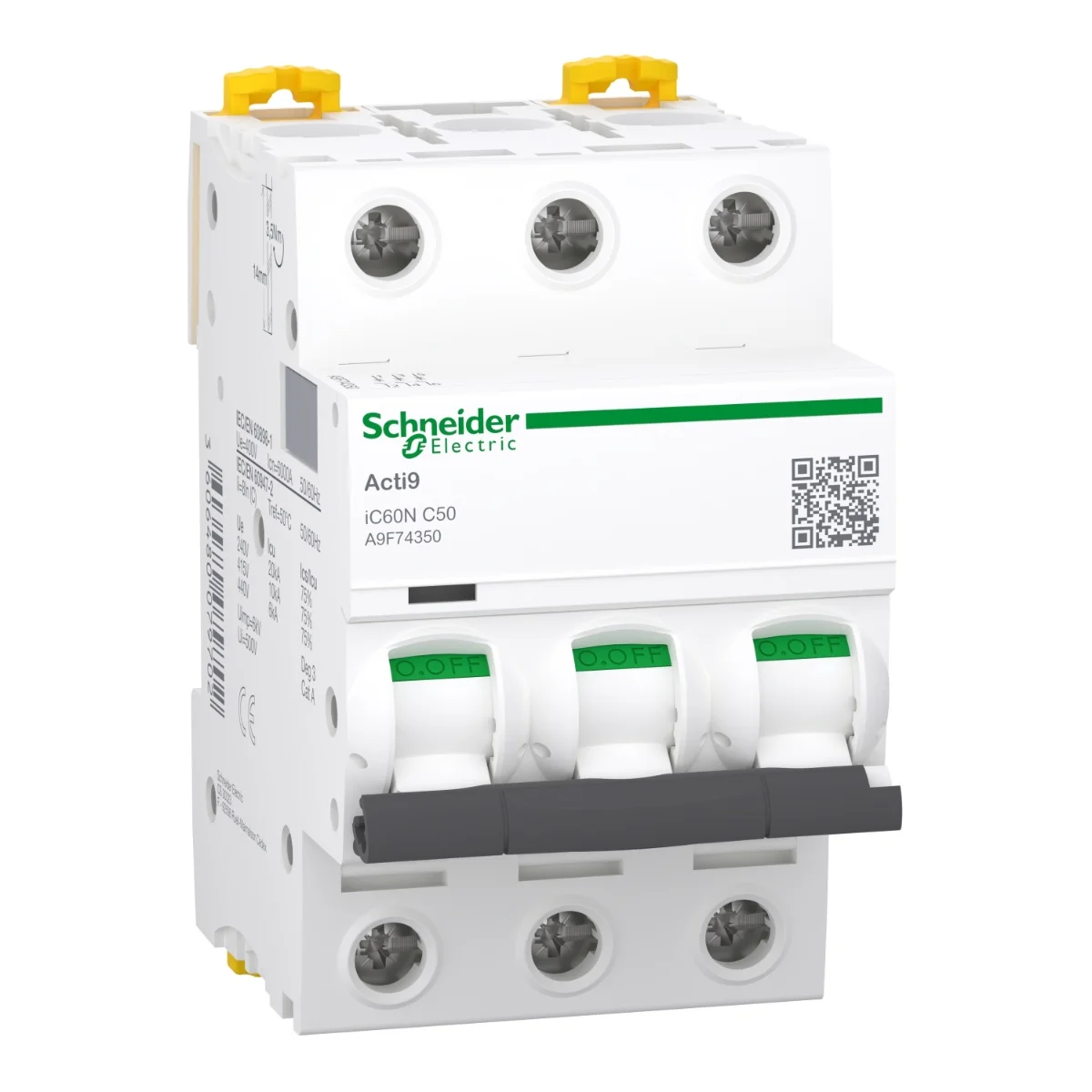 Автоматический выключатель Schneider Electric iC60N 3P 50A C (A9F74350)
