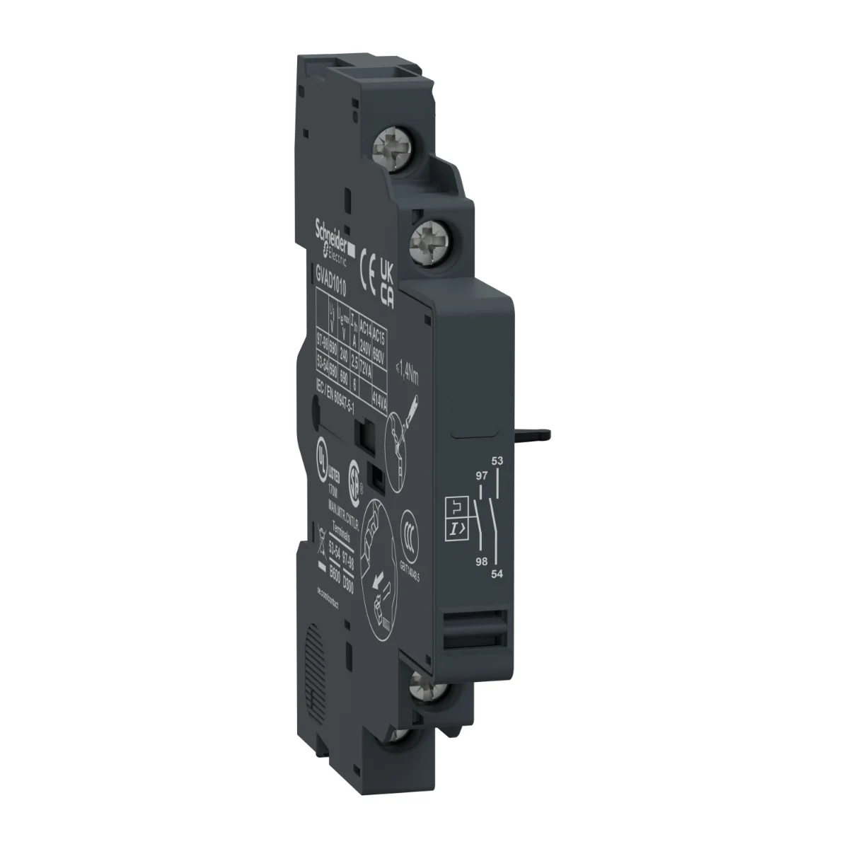 Контакт сигнального аварийного отключения НО+доп.конт.НО Schneider Electric (GVAD1010)