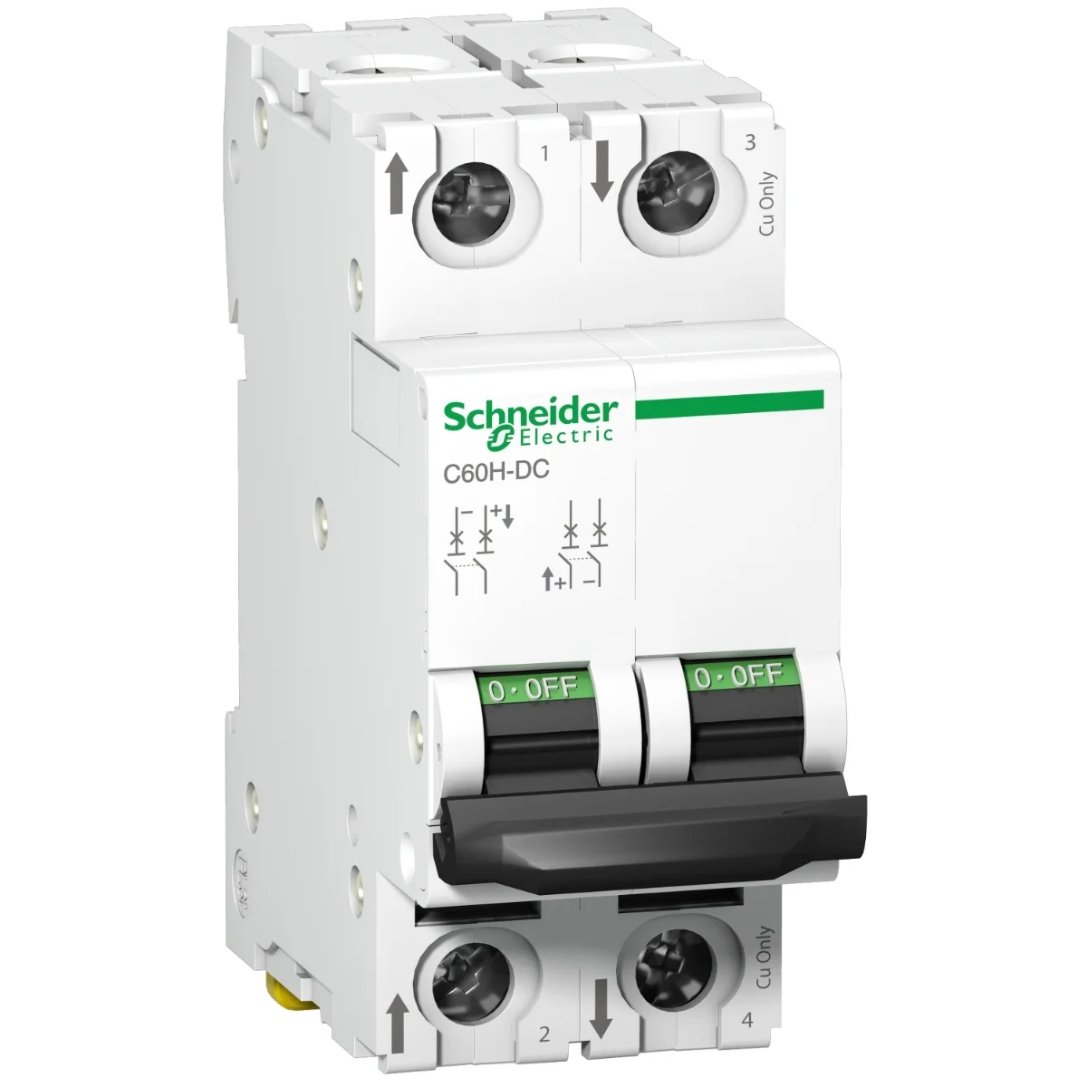 Автоматический выключатель Schneider Electric C60H-DC 2P 63А C 500В DC (A9N61539)
