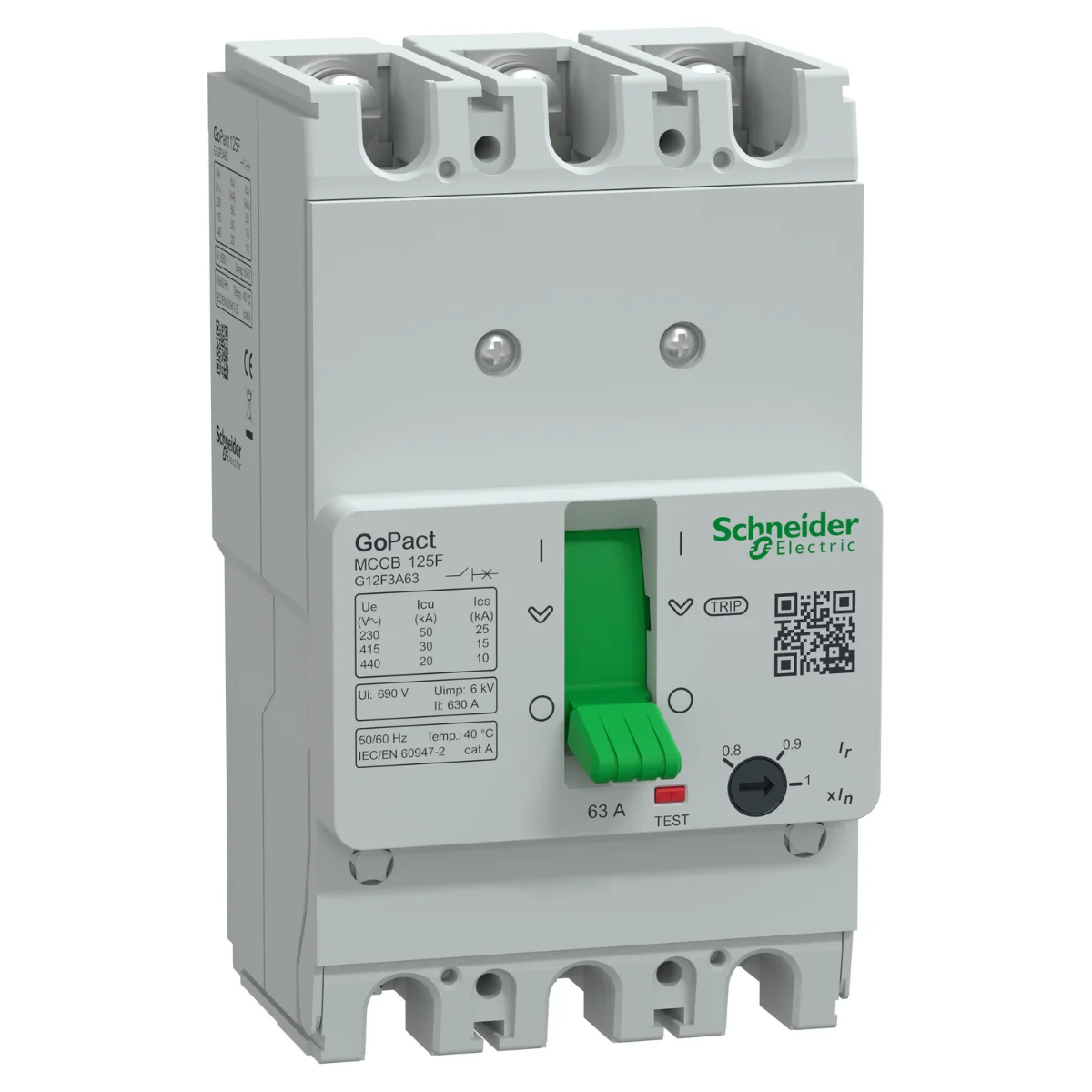 Avtomat uzgich Schneider Electric GoPact 125 3P 63A 30kA 415V AC TMD (G12F3A63)