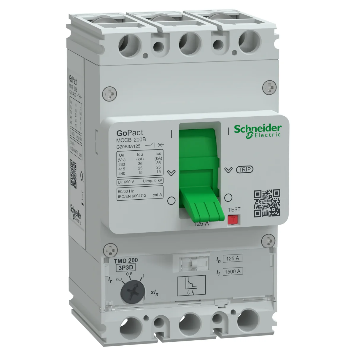 Avtomat uzgich Schneider Electric GoPact 200 3P 125A 25kA 415V AC TMD (G20B3A125)