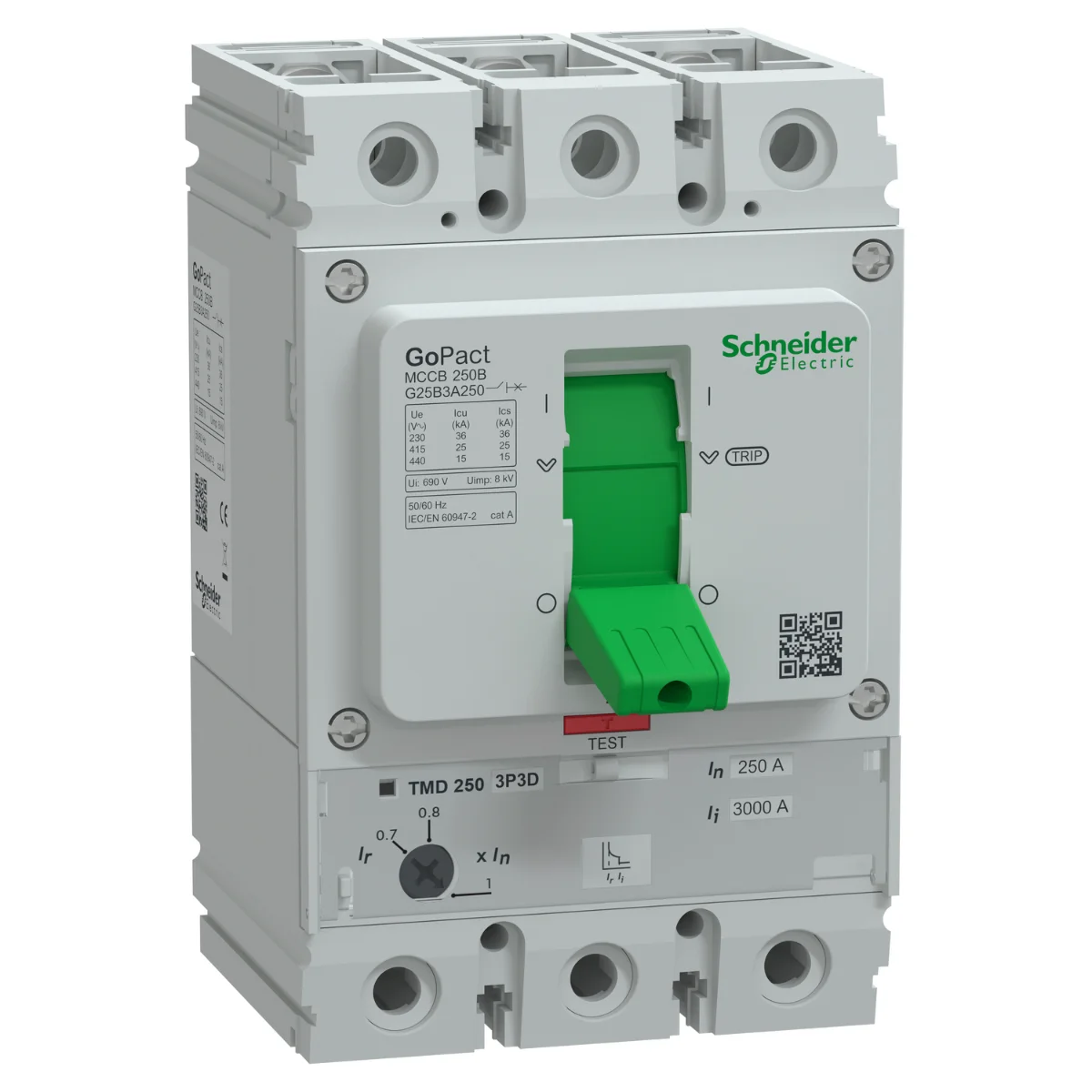 Avtomat uzgich Schneider Electric GoPact 250 3P 250A 25kA 415V AC TMD (G25B3A250)