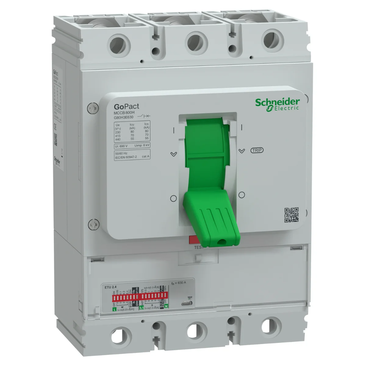 Avtomat uzgich Schneider Electric GoPact 800 3P 630A 70kA 415V AC ETU (G80H3E630)