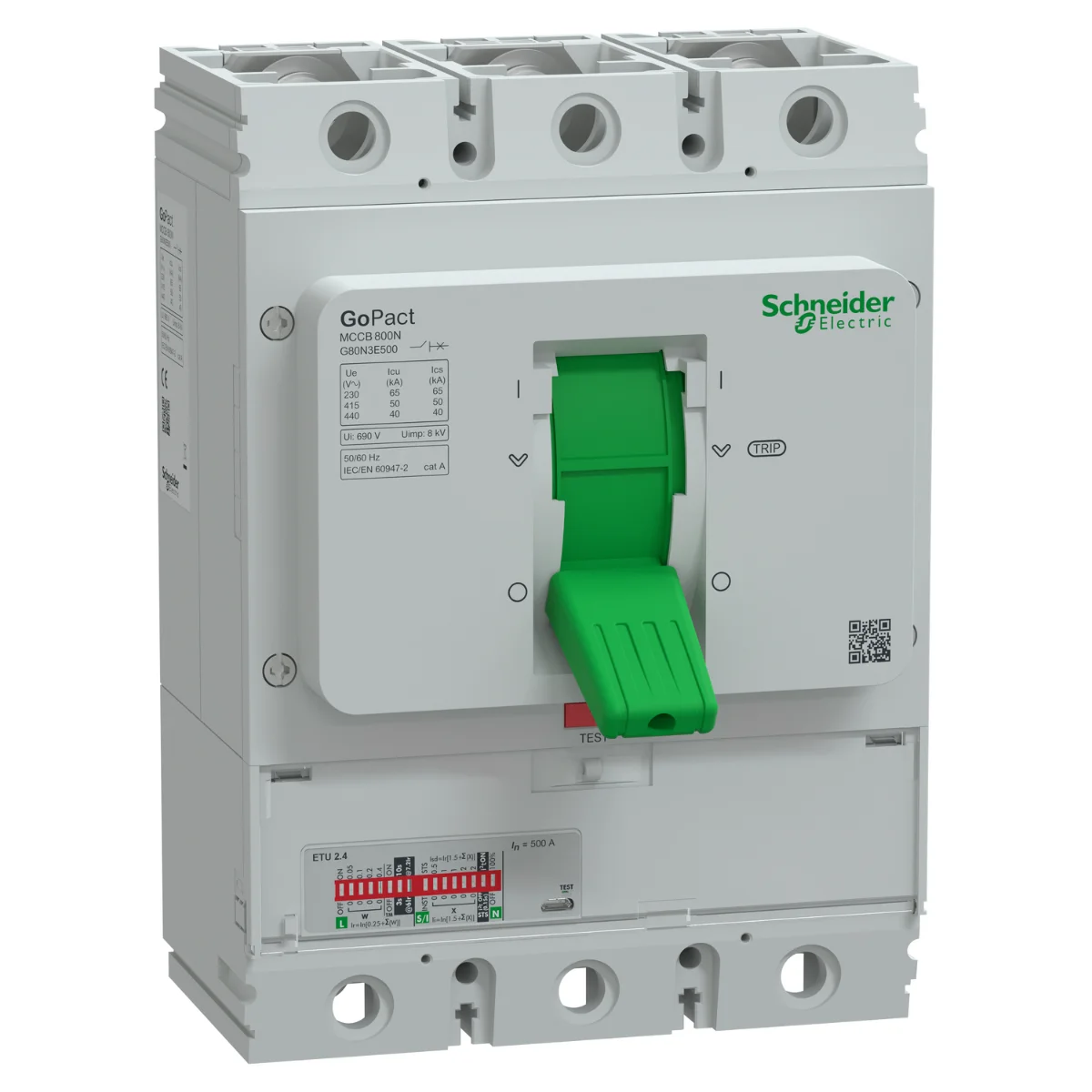 Avtomat uzgich Schneider Electric GoPact 800 3P 500A 50kA 415V AC ETU (G80N3E500)