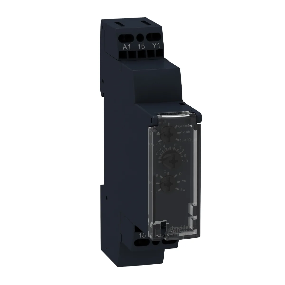 Реле времени Schneider Electric, 8A, 1 CO, 0.1 с..100 ч, многофункц., 12...240 V AC/DC (RE17RMMW)