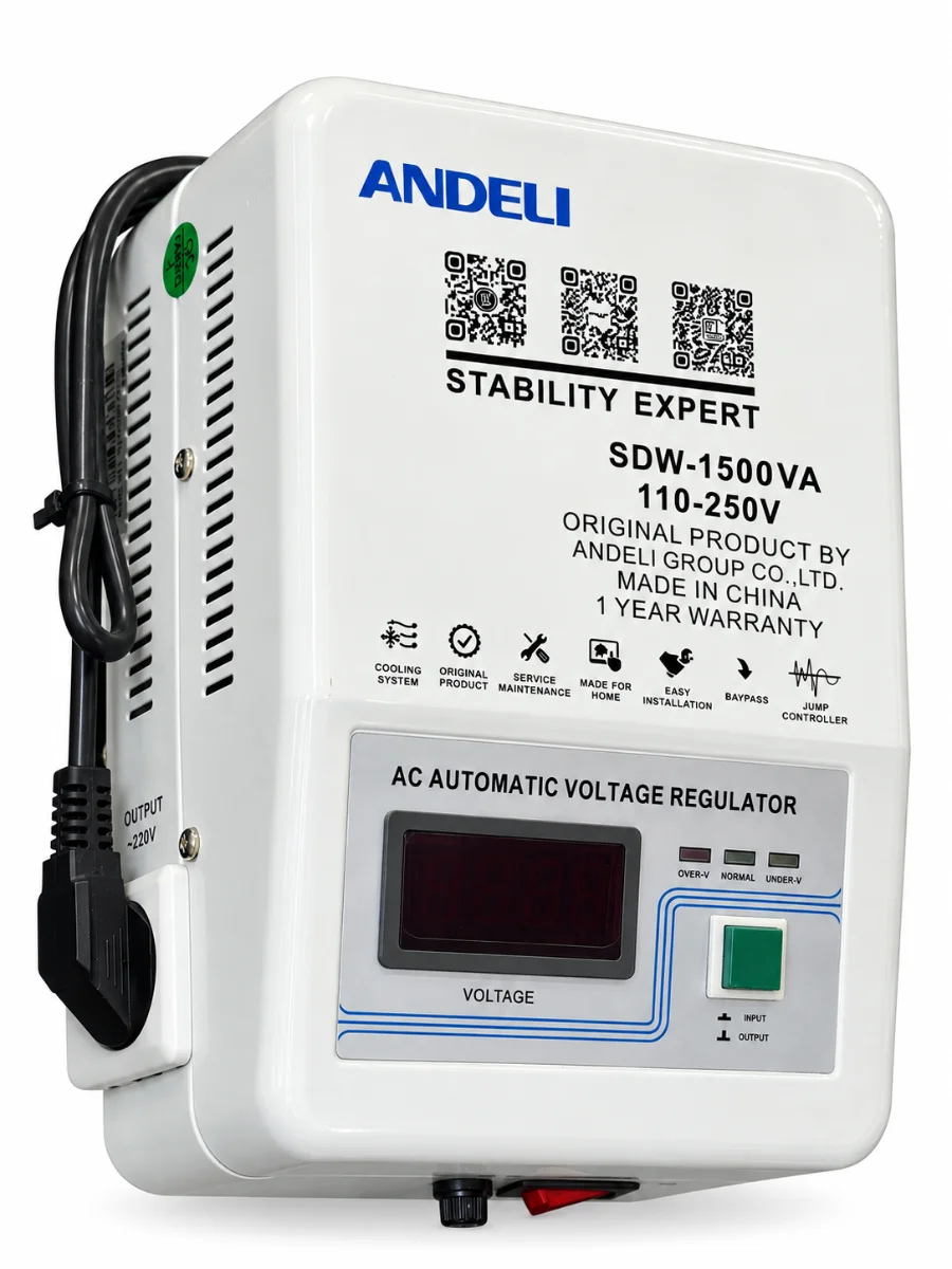 Стабилизатор напряжения навесной Andeli SDW-1500VA 110-250V 
